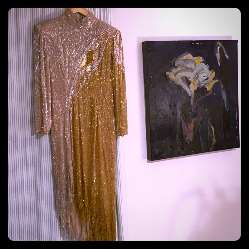 Bob Mackie beaded, handsewn FABULOUS FLAPPER GOWN!